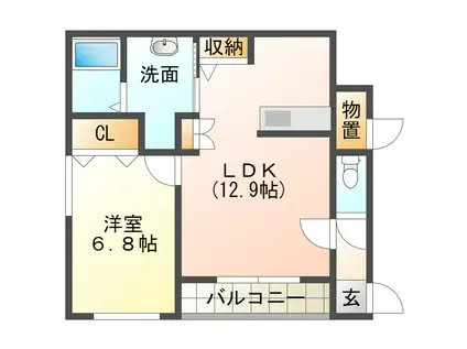 LA VIE(1LDK/2階)の間取り写真