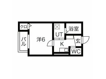 ルミエーテ(1K/1階)の間取り写真