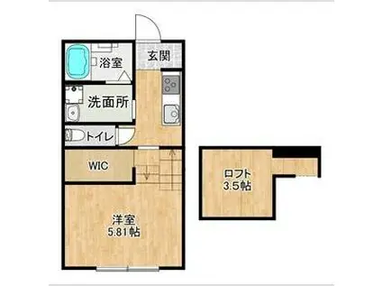 AFC RESIDENCE 野口(1K/2階)の間取り写真