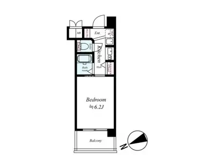 エステムコート神戸ハーバーランド前Ⅲコスタリティ(1K/9階)の間取り写真