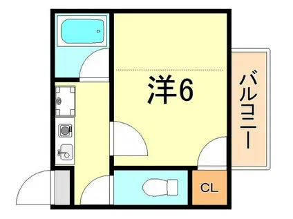 ブランシェ池上(1K/1階)の間取り写真