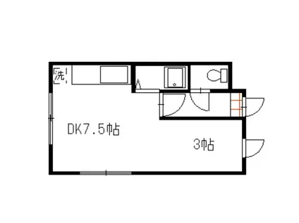 すずらんコーポ(ワンルーム/2階)の間取り写真