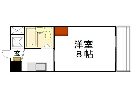 グレース幟町(1K/2階)の間取り写真