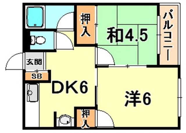 マツヤパークマンション(2DK/3階)の間取り写真