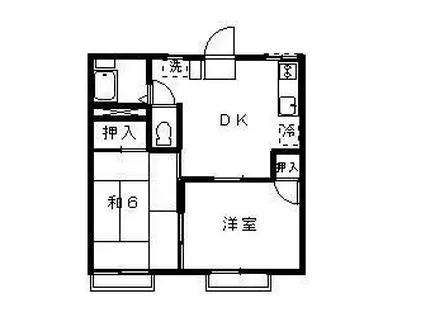 メゾンフォンティーヌ A棟(2DK/2階)の間取り写真