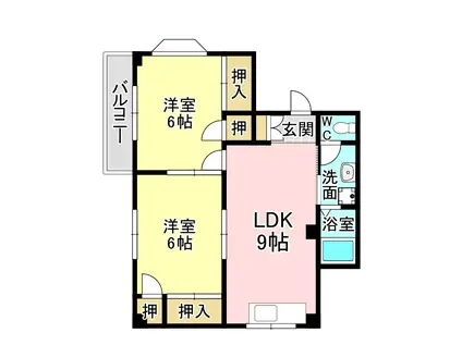 チェリーブロッサム(2LDK/1階)の間取り写真
