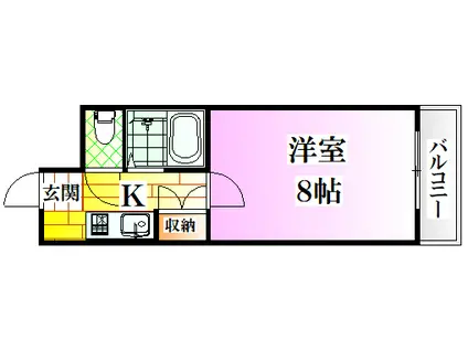 サンルート河野(1K/2階)の間取り写真