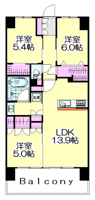 ヴェレーナ パレ・ド・クラッセ(3LDK/7階)の間取り写真