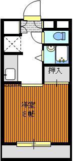 エーデル宮浦(1K/1階)の間取り写真