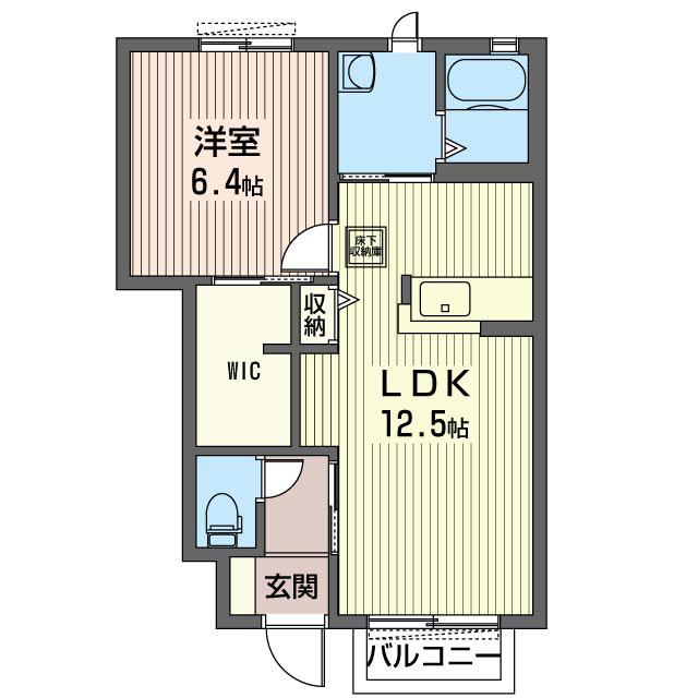 セブングラッドB(1LDK/1階)の間取り写真