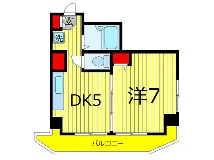 インペリアルホリウチ壱番館(1DK/4階)の間取り写真