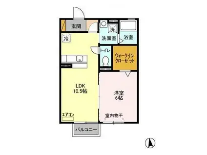 ディアーナ(1LDK/2階)の間取り写真