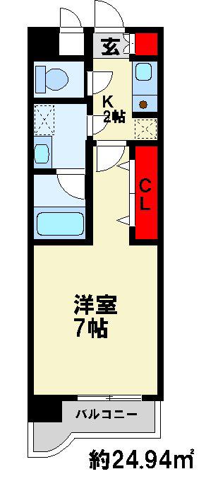 プレンティ II(1K/2階)の間取り写真
