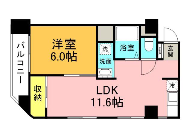 第1中野ビル(1LDK/3階)の間取り写真