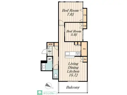 LS PLUS 豊玉南(2LDK/3階)の間取り写真