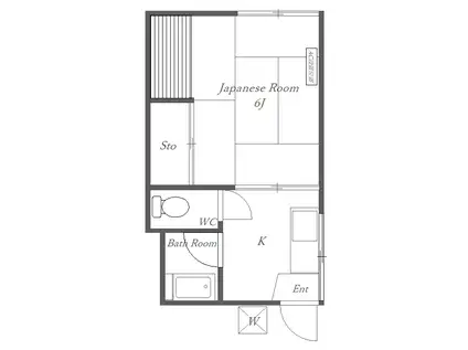 中根岸荘(1K/1階)の間取り写真