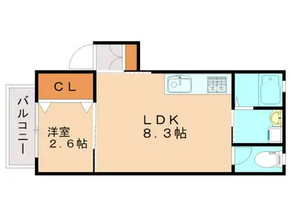 ブルーマリヌG棟(1LDK/1階)の間取り写真