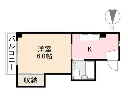 ふじハイツ(1K/3階)の間取り写真