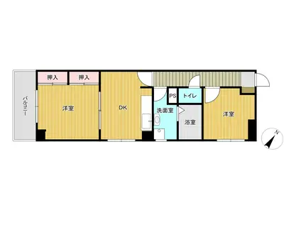 マンション木乃新(2DK/3階)の間取り写真