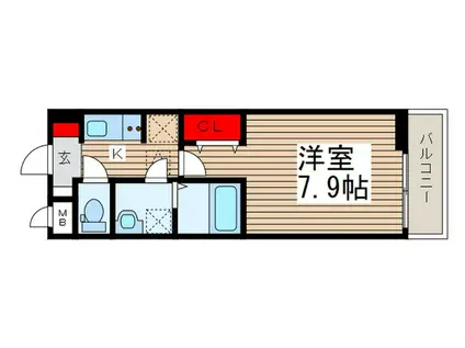 ウッド プレイス(1K/2階)の間取り写真