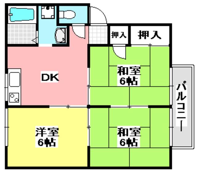 セジュール小柳I(3DK/1階)の間取り写真