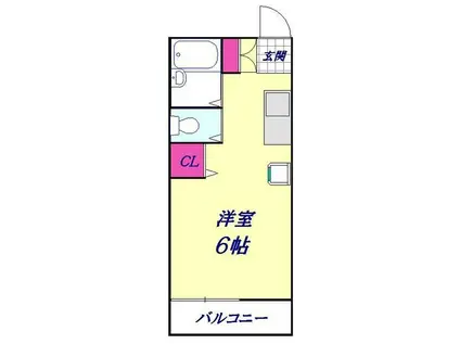 シャンテ新和(ワンルーム/2階)の間取り写真