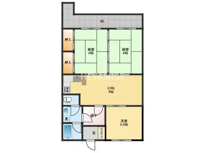 アールグレイマンション岩屋(3LDK/5階)の間取り写真