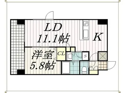 東ビル(1LDK/2階)の間取り写真