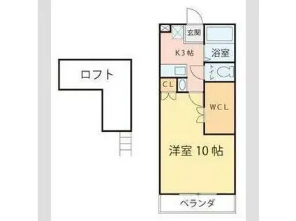 メゾンプラネットB(1K/1階)の間取り写真