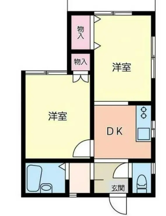 レオパレス衣笠第16 1階階 間取り