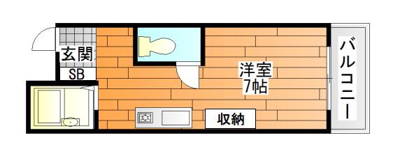 レイナ・ピノ道明寺(1K/3階)の間取り写真