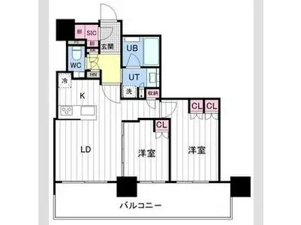 ザ・札幌タワーズ イーストタワー(2LDK/26階)の間取り写真