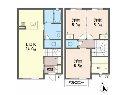 ジュネス・YOUTOII(3LDK/1階)の間取り写真