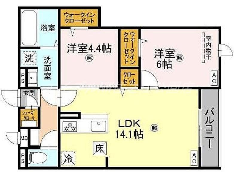 メゾン ド セリジエ(2LDK/1階)の間取り写真