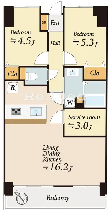 ラフィネ立川 2階階 間取り