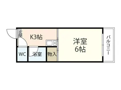 オダハウスII(1K/3階)の間取り写真