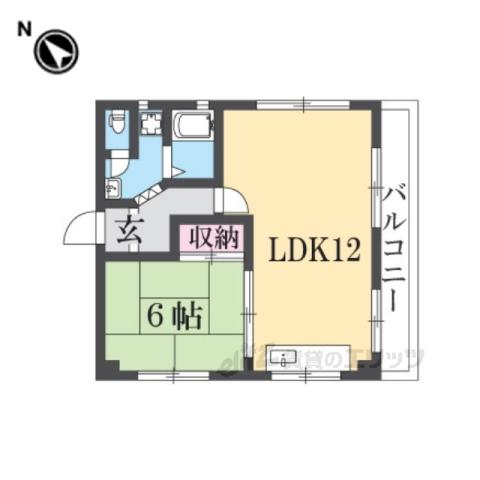 西馬マンション(1LDK/3階)の間取り写真