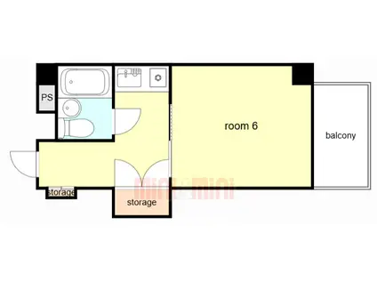須磨浦ドミトリー(1K/1階)の間取り写真