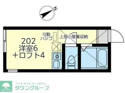 ユナイト追浜ビリーブラント(ワンルーム/2階)の間取り写真