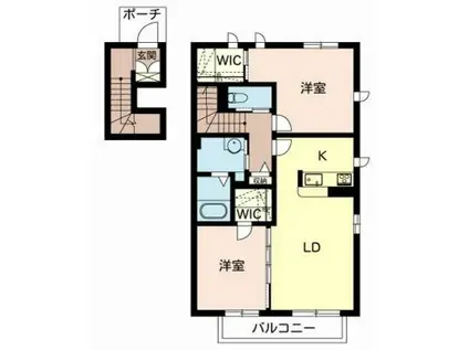 シャーメゾンしきさい(2LDK/2階)の間取り写真