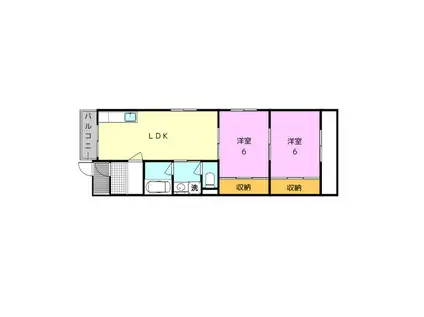 ラモードニシカワII(2LDK/1階)の間取り写真