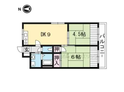 エルムマンション(2LDK/1階)の間取り写真