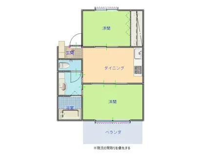 エステートY(2DK/1階)の間取り写真