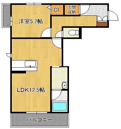 SHAMAISON GRANF(1LDK/3階)の間取り写真