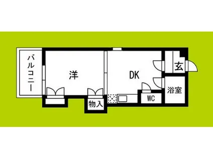シオザキビル(1DK/5階)の間取り写真