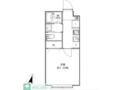 LANDS梅島(1K/2階)の間取り写真
