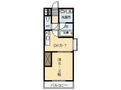 T・Sグランデ清武(1DK/1階)の間取り写真