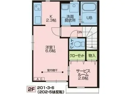 KOSMOSIII(1SK/2階)の間取り写真