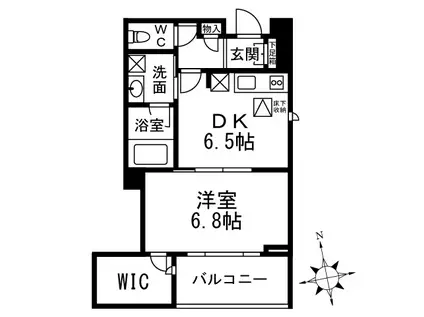 サザンテラス御六字園(1DK/2階)の間取り写真