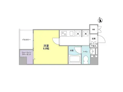 ＪＲ常磐線 三河島駅 徒歩5分 9階建 築19年(1K/4階)の間取り写真